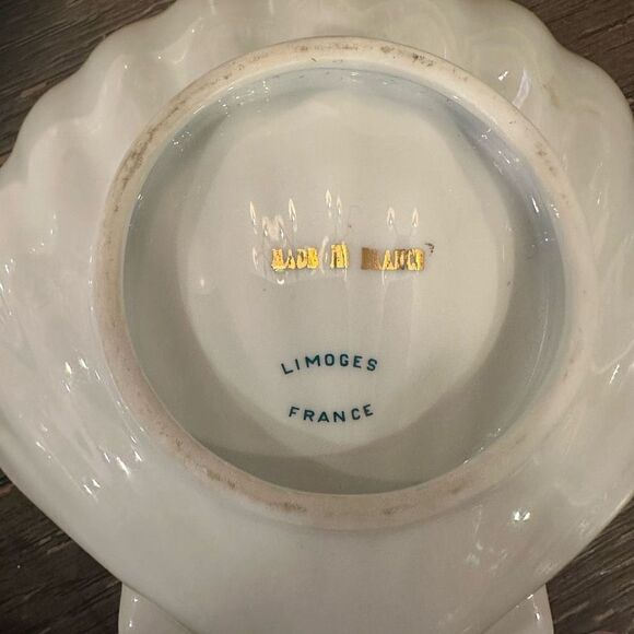 Limoges France Vintage Porcelain Lily Of The Valley Shell Dishes Big & Small 4pc - Picture 6 of 9